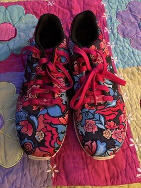 adidas Women's Floral Athletic Sneakers - Pink/Blue/Black